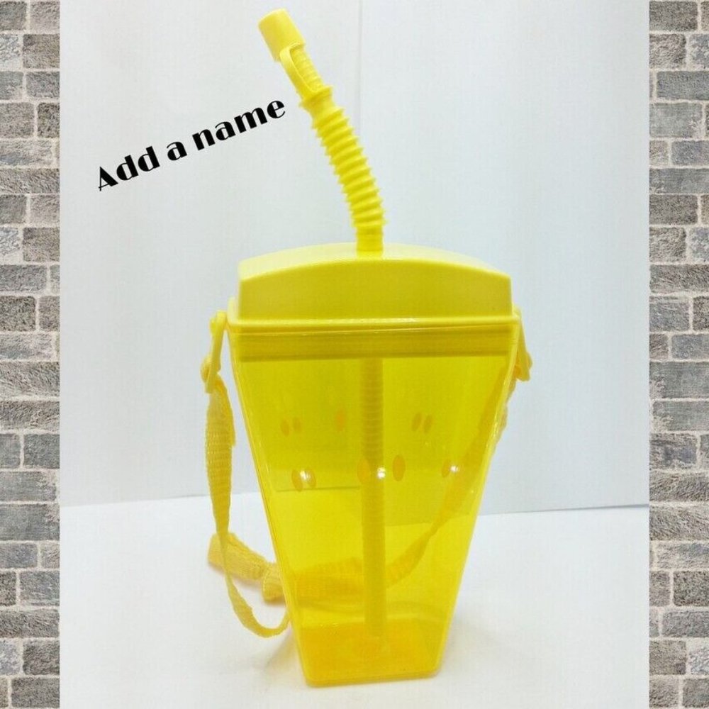 Watermelon Shape tumbler, with straw, customized for kids 15 oz yellow